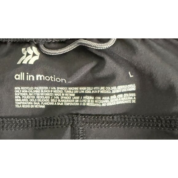 All in Motion Womens Tech Shorts Large Black Activewear Gym Walking Running - Picture 9 of 9